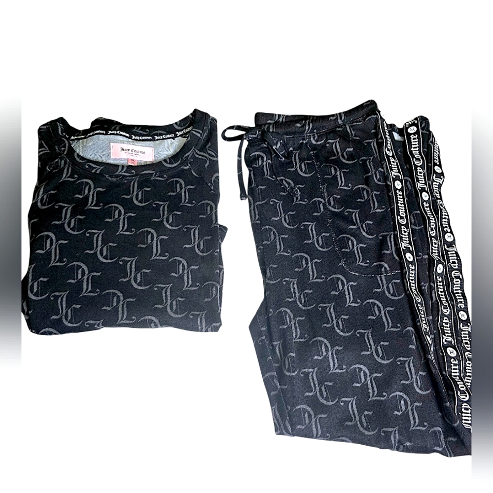 Juicy Couture Black Monogrammed Lounge Set